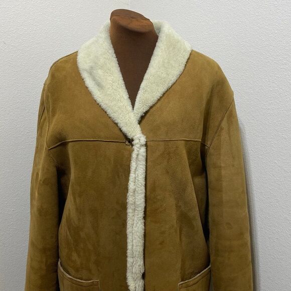 Vintage Owen Barry Tan Shearling
Jacket Coat Women’s Size Large - Picture 2 of 12